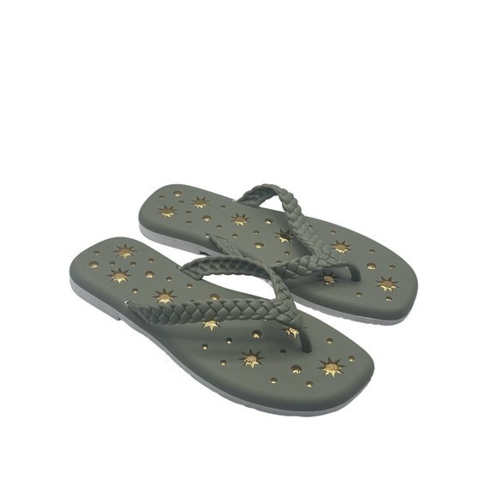 ROSY Green Galaxy Braided‎ Flip-Flop - Women